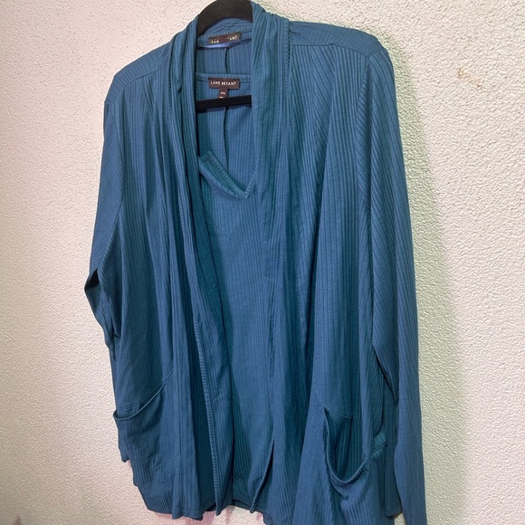 NWOT 2 piece Lane Bryant ribbed cardigan and sleeveless top size 18/20 2x - Picture 2 of 7